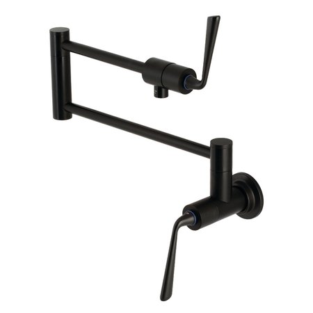 KINGSTON BRASS KS4100ZL Wall Mount Pot Filler, Matte Black KS4100ZL